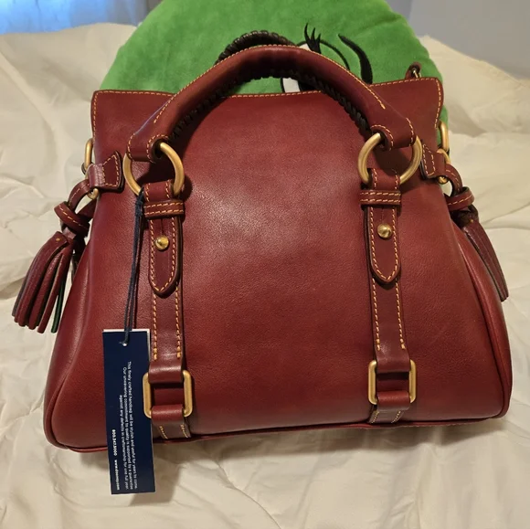 Nwt Dooney & Bourke Bordeaux Florentine Leather Satchel - Picture 2 of 6